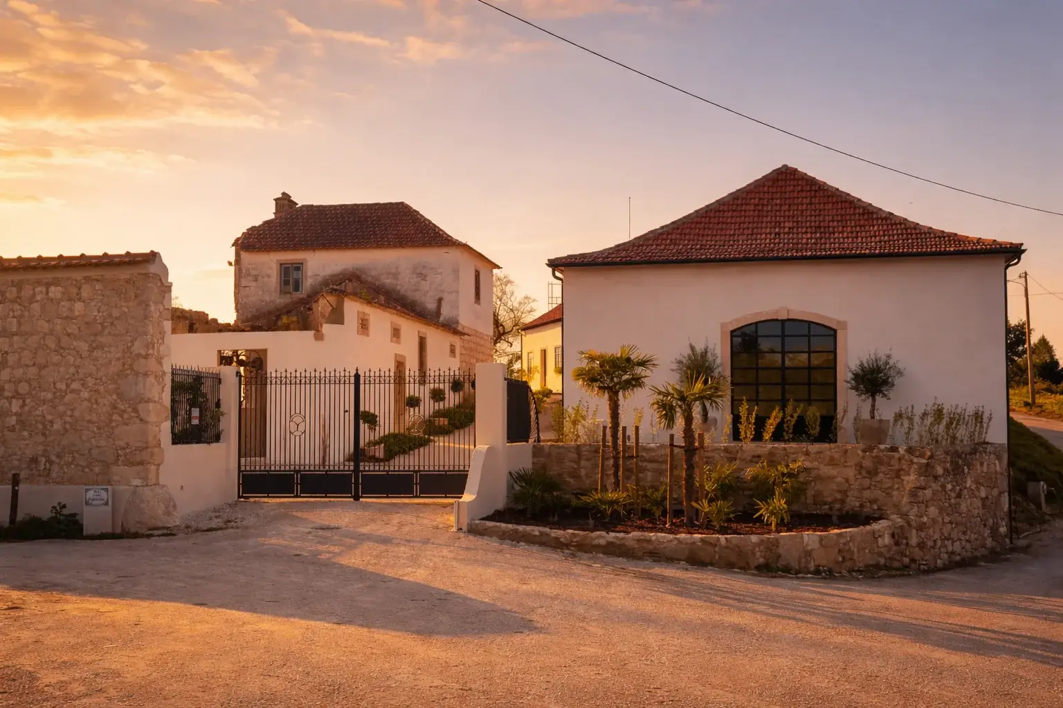 Restored entrance of Villa Dona Belida historic estate in Achete Santarém Portugal